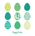 abstract green circles set of nine colorful vector image