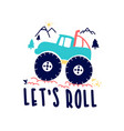 car for t-shirt design vector image vector image