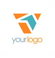 letter v shape color logo vector image