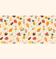 seamless pattern with summer cocktails ice vector image