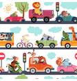 animal transport pattern transportation funny vector image vector image