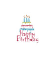birthday cake design vector image vector image