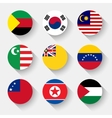 flags of the world round buttons vector image