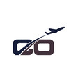initial letter c and o with aviation logo design vector image vector image