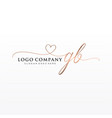 initial gb beauty monogram and elegant logo design vector image