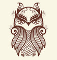 owl mehndi ornament traditional vector image