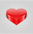 red heart gift box isolated on transparent vector image vector image