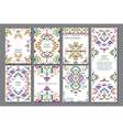 set of seven cards ethnic ornate pattern vector image