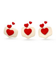 social media speech bubbles with heart 3d like vector image vector image