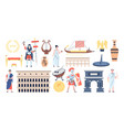 ancient rome elements roman weapons and buildings vector image