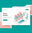 landing page template phone booth concept vector image