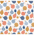seamless pattern with vintage xmas tree balls vector image vector image