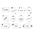 y2k line labels outline linear stickers vector image vector image