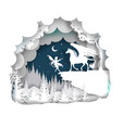 fairytale pegasus in paper vector image vector image