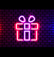realistic isolated neon sign gift logo vector image