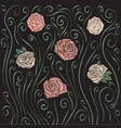 roses embroidery background vector image