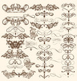 set decorative vintage calligraphic elements vector image