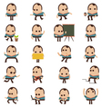 set of businessman characters poses and animation vector image vector image