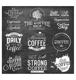 vintage coffee labels and typographic elements vector image