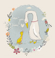 cartoon goose and gosling vector image