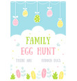 easter egg hunt activity poster or invitation card vector image