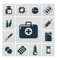 first aid kit silhouette icons set vector image vector image