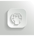 globe icon - white app button vector image vector image