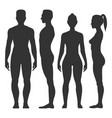 man and woman black silhouette vector image vector image