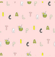 tropical seamless pattern with cute hand drawn vector image vector image