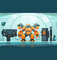 android cyberpunk scene futuristic cyborg vector image