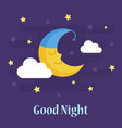 cute crescent moon in nightcap vector image vector image