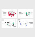 people and family with kids spend time on winter vector image