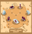 smart home color concept isometric icons vector image