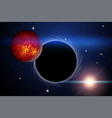 background of space with black hole vector image
