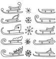 set 10 contour sleds with different shapes vector image