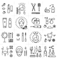 beauty set line icons art cosmetic spa vector image