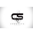 cs c s grunge brush letter logo design in black vector image