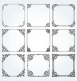 decorative frames and borders square set vector image