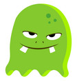 green blob with evil smile cartoon alien monster vector image vector image