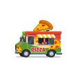 pizza food truck vendor vector image vector image