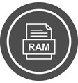 ram file document icon vector image vector image