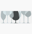 set of overlapping glasses for drink halftone vector image