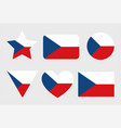 czech flag icons set vector image vector image