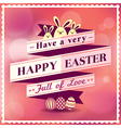 easter card with ribbon design vector image