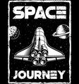vintage space poster with of a cosmic shuttle vector image
