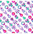 christmas seamless pattern with thin line icons vector image vector image