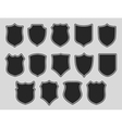 set of shields over grey background vector image