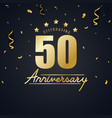 anniversary celebration design with gold confetti vector image