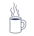 coffee cup drawn isolated icon vector image