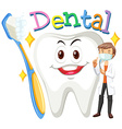 dentist and clean tooth vector image